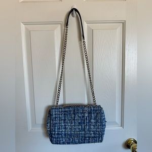 Kate Spade tweed blue and white crossbody purse